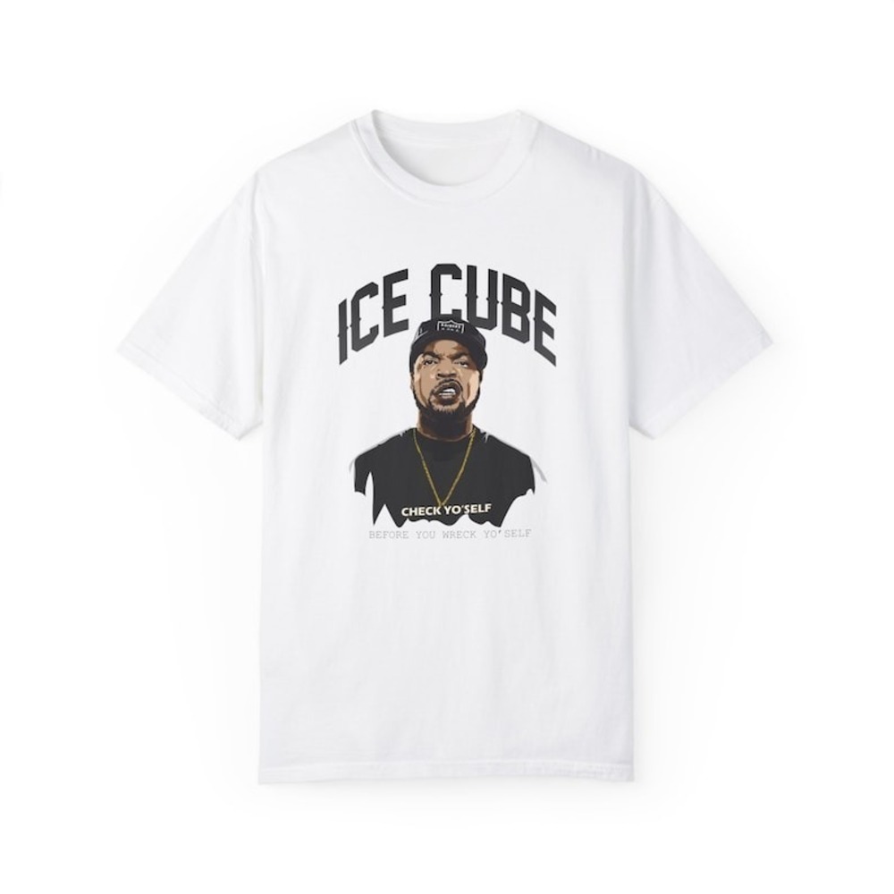 Ice Cube Check Yo Self Unisex Garment-Dyed T-shirt